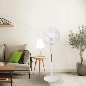 Stojanový ventilátor 45 W s diaľkovým ovládaním - biely