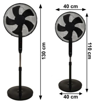 Stojanový ventilátor 45 W s diaľkovým ovládaním - čierny