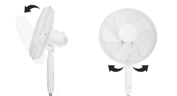 Stojanový ventilátor 5 lopatkový - biely 45 W