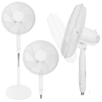 Stojanový ventilátor 5 lopatkový - biely 45 W