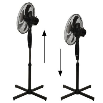 Stojanový ventilátor 5 lopatkový - čierny 45 W