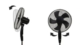 Stojanový ventilátor 5 lopatkový - čierny 45 W