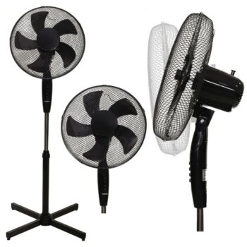 Stojanový ventilátor 5 lopatkový - čierny 45 W