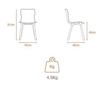 Stolička Duo wood Carrara 50,3 x 46,3 x 80,9 cm