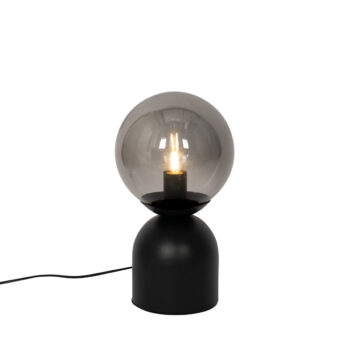 Stolná lampa Hotel Chic čierna s dymovým sklom - Pallon Trend