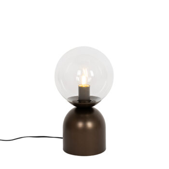 Stolná lampa Hotel Chic tmavá bronzová s čírym sklom - Pallon Trend