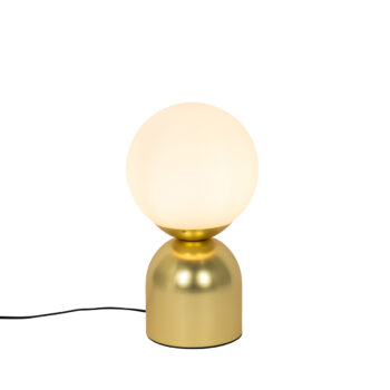 Stolná lampa Hotel Chic zlatá s opálovým sklom - Pallon Trend