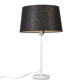 Stolná lampa biela s čiernym tienidlom 35 cm nastaviteľná - Parte