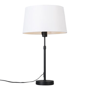 Stolná lampa čierna s tienidlom bielym 35 cm nastaviteľná - Parte