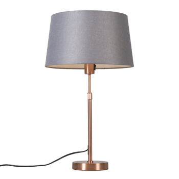 Stolná lampa medená so sivým tienidlom 35 cm nastaviteľná - Parte