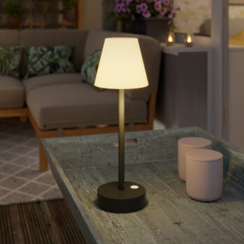 Stolná lampa tmavosivá vrátane LED nabíjateľná s dotykovým stmievačom - Renata