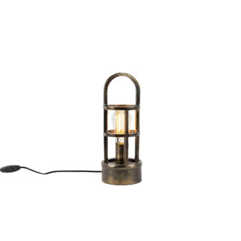 Stolná lampa v štýle Art Deco bronzová 35 cm - Kevie