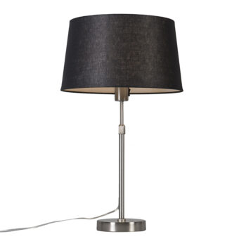 Stolná lampa z ocele s čiernym tienidlom 35 cm nastaviteľná - Parte