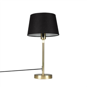 Stolná lampa zlatá/mosadzná s čiernym tienidlom 25 cm nastaviteľná - Parte