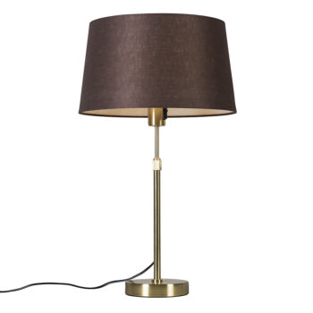Stolná lampa zlatá/mosadzná s hnedým tienidlom 35 cm nastaviteľná - Parte
