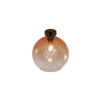 Stropné svietidlo Art Deco tmavý bronz s hnedým sklom - Sandra