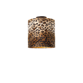 Stropné svietidlo matný čierny odtieň leopardia potlač 25 cm - Combi
