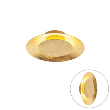 Stropné svietidlo v štýle Art Deco zlaté/mosadzné vrátane LED - Sun