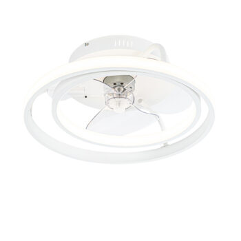Stropný ventilátor biely 46,5 cm vrátane LED s diaľkovým ovládaním - Kees