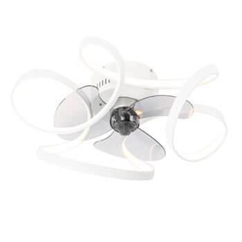 Stropný ventilátor biely 55 cm vrátane LED stmievateľný s diaľkovým ovládaním - Mandy