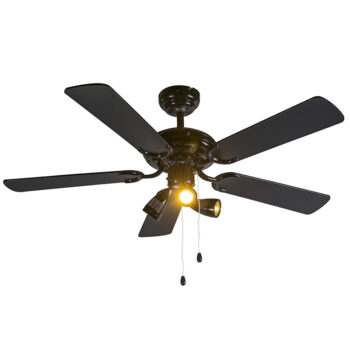 Stropný ventilátor čierny 110 cm 3-svetelný s ťahacím káblom - Mistral