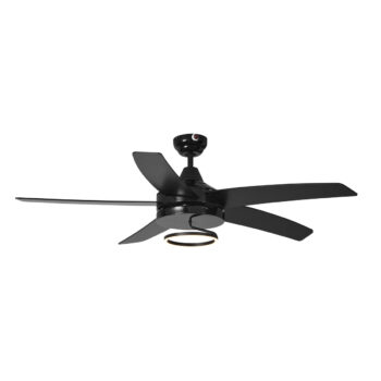 Stropný ventilátor čierny 132 cm vrátane LED s diaľkovým ovládaním - Cool Anello