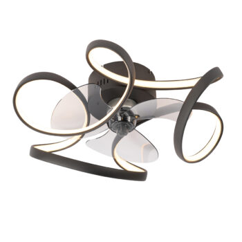 Stropný ventilátor čierny 55 cm vrátane LED stmievateľný s diaľkovým ovládaním - Mandy