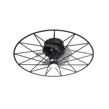 Stropný ventilátor čierny 62 cm vrátane LED stmievateľný s diaľkovým ovládaním - Yaran