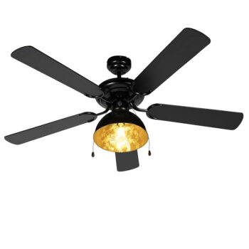 Stropný ventilátor čierny s béžovou farbou 130 cm s ťahacím káblom - Mistral Magna