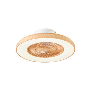 Stropný ventilátor s drevenou potlačou s hviezdnym efektom 60 cm vrátane LED stmievateľného s diaľkovým ovládaním - Climo