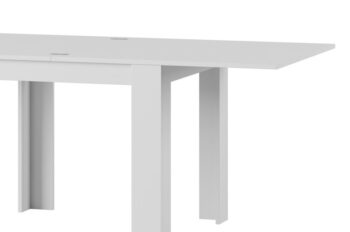 Štvorcový jedálenský stôl SATUR 40 v obľúbenom farebnom prevedení biela. Nerozložený stôl má rozmery v/š/h 76/90/90 cm štvorcového tvaru. Po rozložení je v tvare obdĺžnika s rozmermi š/h 180x90 cm. Pracovná doska stola je vyrobená z kvalitnej LTD dosky a je opatrená ABS páskou. Nohy sú vyrobené z odolnej MDF dosky.Stôl je určený pre cca 4 - 6 osôb. V ponuke aj v ďalších farbách.VIDEO s detailným zobrazením rozloženia jedálenského stolu Satur si môžete pozrieť TU.Dodávame v demontovanom stave. Záručná doba 24 mesiacov.