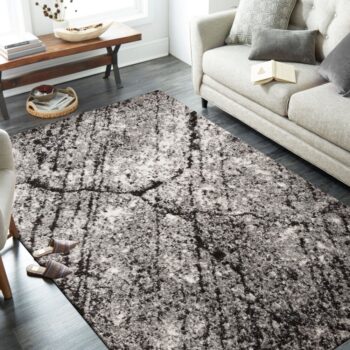 Štýlový hnedý koberec s motívom mramor Šírka: 80 cm | Dĺžka: 150 cm