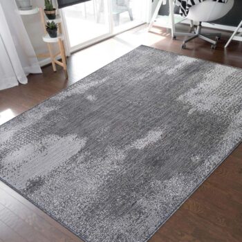 Štýlový koberec s abstraktným vzorom v sivej farbe Šírka: 80 cm | Dĺžka: 150 cm