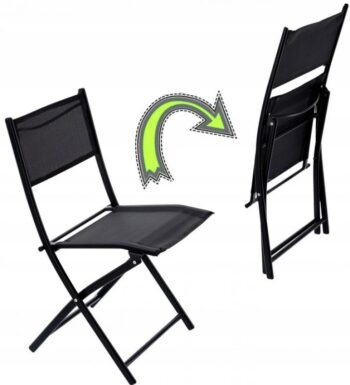 Súprava balkónového nábytku v čiernej farbe