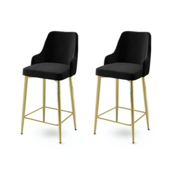 Súprava barových stoličiek Enox Black and Gold, 2 ks, 2 ks