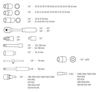 Súprava bitov Torx 49 ks 08-713 NEO