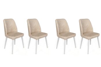 Súprava jedálenských stoličiek Dallas Beige and White, 4 ks
