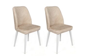 Súprava jedálenských stoličiek Dallas Beige and White, 4 ks