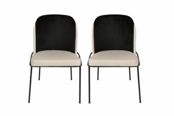 Súprava jedálenských stoličiek Dore Black and Cream, 2 ks, 2 ks