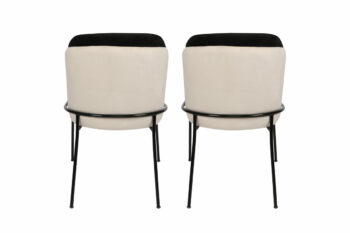 Súprava jedálenských stoličiek Dore Black and Cream, 2 ks, 2 ks