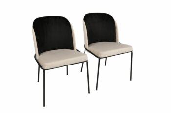 Súprava jedálenských stoličiek Dore Black and Cream, 2 ks, 2 ks