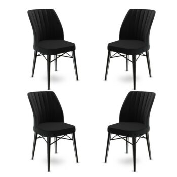 Súprava jedálenských stoličiek Flex Black, 4 ks
