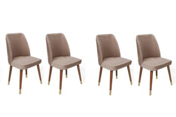 Súprava jedálenských stoličiek Hugo Beige and Walnut, 4 ks