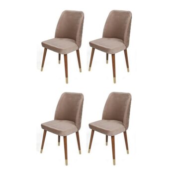 Súprava jedálenských stoličiek Hugo Beige and Walnut, 4 ks