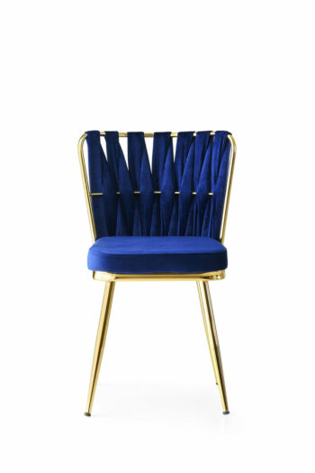 Súprava jedálenských stoličiek Kusakli Navy Blue and Gold, 4 ks, 4 ks