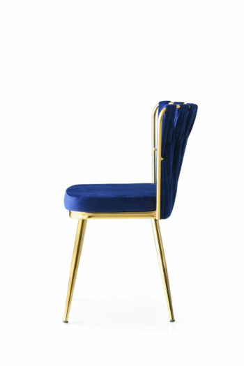Súprava jedálenských stoličiek Kusakli Navy Blue and Gold, 4 ks, 4 ks