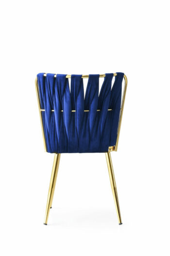 Súprava jedálenských stoličiek Kusakli Navy Blue and Gold, 4 ks, 4 ks