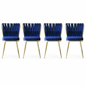 Súprava jedálenských stoličiek Kusakli Navy Blue and Gold, 4 ks, 4 ks