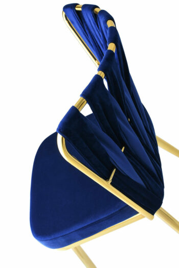 Súprava jedálenských stoličiek Kusakli Navy Blue and Gold, 4 ks, 4 ks
