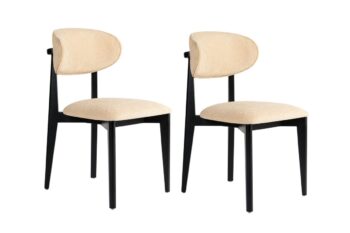 Súprava jedálenských stoličiek Lionte Beige and Black, 2 ks